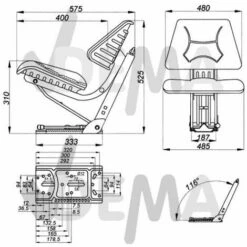 DEMA Traktorsitz Schleppersitz Baggersitz Stablersitz Kunstleder Gelb Gefedert -Angebote Rasenmäher & Zubehör Store 12202618 4