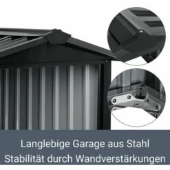 Juskys Mähroboter Garage Mit Satteldach - Rasenmäher Dach Carport Aus Metall - 86 × 98 × 63 Cm - Sonnen- Und Regenschutz Für Rasenroboter - Anthrazit -Angebote Rasenmäher & Zubehör Store 17341896 3