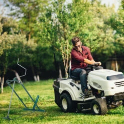 Relaxdays Rasentraktor Hebevorrichtung, 400 Kg, Kippvorrichtung Aufsitzmäher, Stufenloser Neigungswinkel, Stahl, Grün -Angebote Rasenmäher & Zubehör Store 18194246 2