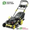 CRAFTFULL Benzin Rasenmäher 4,4KW 6PS Selbstantrieb Benzinmäher GT Markengetriebe 196ccm Euro 5 (Schwarz/Gelb)