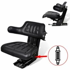 ASUPERMALL Traktorsitz Mit Federung Schwarz