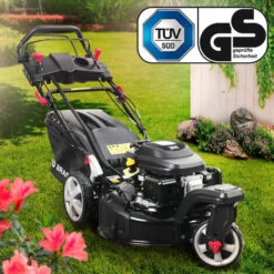 BRAST Rasenmäher Benzin Trike 5,2kW(7PS) Mit Variablen Antrieb Elektrostart 53cm Schnittbreite 224ccm Stahlgehäuse 60L Fangkorb 4-Takt Motor TÜV