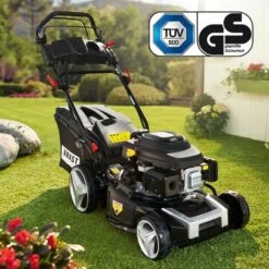 BRAST Rasenmäher Benzin 5,2kW (7PS) Mit Antrieb Elektrostart 46cm Schnittbreite 224ccm GT-Markengetriebe 18224 ESTART - PREMIUM