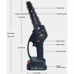 BRIDAY Mini-Elektro-Kettensäge 24V 12,7CM, Mini-Elektro-Handkettensäge Mit 1 Akku, 1 Ladung 9 BRIDAY Mini-Elektro-Kettensäge 24V 12,7CM, Mini-Elektro-Handkettensäge Mit 1 Akku, 1 Ladung -Angebote Rasenmäher & Zubehör Store 31030885 3