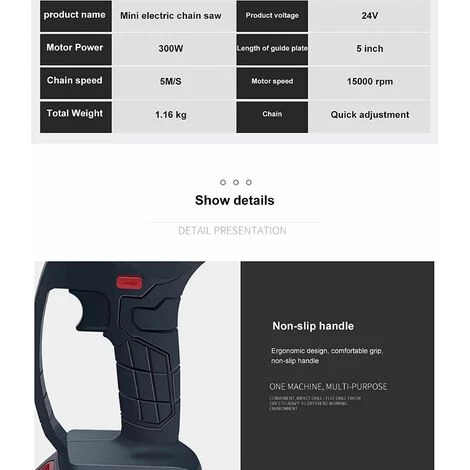 BRIDAY Mini-Elektro-Kettensäge 24V 12,7CM, Mini-Elektro-Handkettensäge Mit 1 Akku, 1 Ladung 6 BRIDAY Mini-Elektro-Kettensäge 24V 12,7CM, Mini-Elektro-Handkettensäge Mit 1 Akku, 1 Ladung – Bild 4