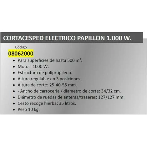 Elektrischer Rasenmäher Papillon 1000 W. 4 Elektrischer Rasenmäher Papillon 1000 W. – Bild 2