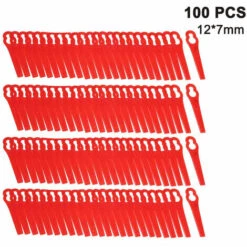 DEVENIRRICHE 100pcs Farbe Kunststoff Rasenmäher Garten Rasenmäher Grasschneider Kunststoff Schneidmesser Schlüssel Kürbisförmiges Rasenmäher Messer, Rot