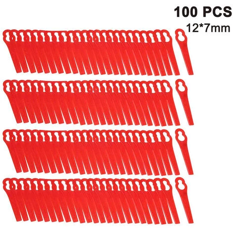 DEVENIRRICHE 100pcs Farbe Kunststoff Rasenmäher Garten Rasenmäher Grasschneider Kunststoff Schneidmesser Schlüssel Kürbisförmiges Rasenmäher Messer, Rot 3 DEVENIRRICHE 100pcs Farbe Kunststoff Rasenmäher Garten Rasenmäher Grasschneider Kunststoff Schneidmesser Schlüssel Kürbisförmiges Rasenmäher Messer, Rot