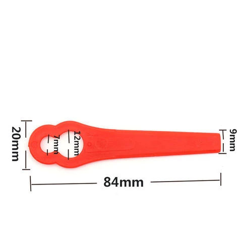 DEVENIRRICHE 100pcs Farbe Kunststoff Rasenmäher Garten Rasenmäher Grasschneider Kunststoff Schneidmesser Schlüssel Kürbisförmiges Rasenmäher Messer, Rot 7 DEVENIRRICHE 100pcs Farbe Kunststoff Rasenmäher Garten Rasenmäher Grasschneider Kunststoff Schneidmesser Schlüssel Kürbisförmiges Rasenmäher Messer, Rot – Bild 5