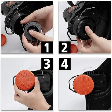 ECHOO Spulenkappe, 8-teilig Ersatz-Spulenkappen-Kappen Ersatzabdeckung Mit 8-teiliger Feder Für Black-Decker Rc-100-P Rasenmäherspule Afs. 4 ECHOO Spulenkappe, 8-teilig Ersatz-Spulenkappen-Kappen Ersatzabdeckung Mit 8-teiliger Feder Für Black-Decker Rc-100-P Rasenmäherspule Afs. – Bild 2