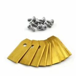 THSINDE 30 Stück Rasenmäher Klinge Mit 30 Stück Schraube Titan Ersatzklinge Für Husqvarna Rasenmäher-43 * 18 * 0.75MM