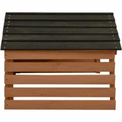 LONGZIMING Mähroboter-Garage Schwarz Und Braun 78x74x54 Cm Tannenholz -Angebote Rasenmäher & Zubehör Store 47652080 3