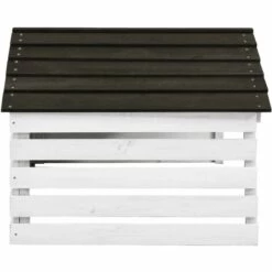 LONGZIMING Mähroboter-Garage Schwarz Und Weiß 78x74x54 Cm Tannenholz -Angebote Rasenmäher & Zubehör Store 47670427 3