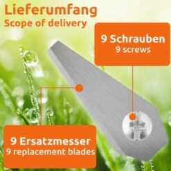 ECENCE 9 Ersatz-Messer Kompatibel Mit Bosch Indego Connect Qualitäts-Klingen + Schrauben 0,75mm 3g -Angebote Rasenmäher & Zubehör Store 51946518 3