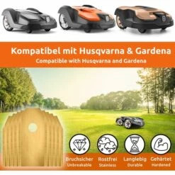 ECENCE 45 Stück Titan Ersatz-Messer Klingen Kompatibel Mit Husqvarna Automower Gardena McCulloch -Angebote Rasenmäher & Zubehör Store 51961565 4