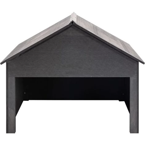 BEARSU Rasenmäher Garage Grau 80x80x70 Cm WPC 4 BEARSU Rasenmäher Garage Grau 80x80x70 Cm WPC – Bild 2