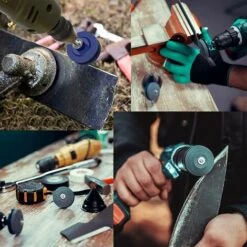 LITZEE 5-teiliger Rasenmäher-Schärferaufsatz Drehfeilenbohrer Geeignet Für Rotationsrasenmäher, Schaufeln, Rasenmäher, Äxte Und Andere Gartengeräte -Angebote Rasenmäher & Zubehör Store 54903354 5