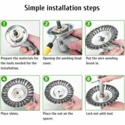 LITZEE Freischneider-Bürstenkopf, 6-Zoll-Unkrautbürste, Freischneider-Bürste, Freischneider-Rotationsbürste, Unkrautbürstenkopf, Rasenmäher-Zubehör -Angebote Rasenmäher & Zubehör Store 54903426 5