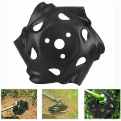 LITZEE Rundkanten-Bürstenschneiderkopf Aus Schwarzem Karbonstahl Für Rasenmäher-Zubehör Für Gartenrasenfarmen