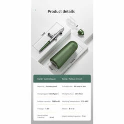 LIFCAUSAL Gesichtssauerstoffmaschine Serum Toner Nano Mist Sprayer Gerät Geschenke Hautpflege Werkzeug Kabellose Airbrush, Grün -Angebote Rasenmäher & Zubehör Store 55636827 4