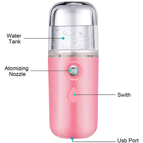 LIFCAUSAL Gesichts-Nano-Nebel-Sprühgerät, Geschenke, Hautpflege-Werkzeug, Kabellose Airbrush, Pink 4 LIFCAUSAL Gesichts-Nano-Nebel-Sprühgerät, Geschenke, Hautpflege-Werkzeug, Kabellose Airbrush, Pink – Bild 2