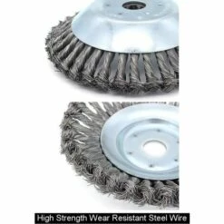 OCXIN Wildkraut Fugenbürste Unkrautbürste, 8 Zoll Rotary Weed Brush Joint Twist Disc Stahldraht Zopf-Kegelbürste, Durchmesser 200mm, Bohrung 25.4mm (8 Zoll) -Angebote Rasenmäher & Zubehör Store 57121929 5