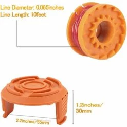 OCXIN Rasentrimmer Fadenspulen Für WORX WA0004.1 (Länge 3m Durchmesser ⌀1,65mm) Nylonfäden Spulen Fadenschneider WA0010 Alle 20V (WORX WA0004.1, 4 Stücke) -Angebote Rasenmäher & Zubehör Store 58038736 2