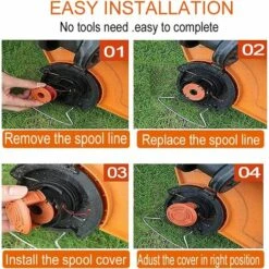 OCXIN Rasentrimmer Fadenspulen Für WORX WA0004.1 (Länge 3m Durchmesser ⌀1,65mm) Nylonfäden Spulen Fadenschneider WA0010 Alle 20V (WORX WA0004.1, 4 Stücke) -Angebote Rasenmäher & Zubehör Store 58038736 4
