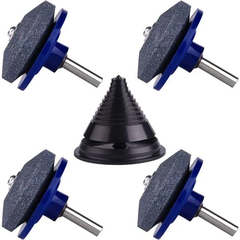 BARES 4 Packs Lawn Mower Blade Sharpener, Lawn Mower Accessories With 1 Pcs Blade Balancing Kit, Lawn Mower Blade Sharpening Tools 3 BARES 4 Packs Lawn Mower Blade Sharpener, Lawn Mower Accessories With 1 Pcs Blade Balancing Kit, Lawn Mower Blade Sharpening Tools