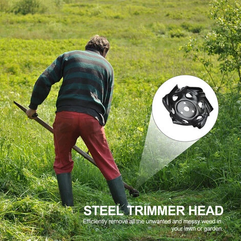 LIFCAUSAL Trimmerkopf Schneidklinge Outdoor Rasenmäherkopf Stahl Rasiermesser Trimmerkopf Schärfer Zubehör Grasfresser Werkzeug Extra Robuster Ersatz 7 LIFCAUSAL Trimmerkopf Schneidklinge Outdoor Rasenmäherkopf Stahl Rasiermesser Trimmerkopf Schärfer Zubehör Grasfresser Werkzeug Extra Robuster Ersatz – Bild 5