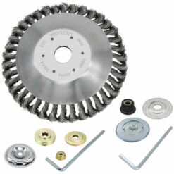LIFCAUSAL 8-Zoll-Stahldraht-Trimmerkopf Mit 2 Packungen Unterschiedlichem Adapter-Kit Gartengras-Unkrautbürsten-Rostentfernung
