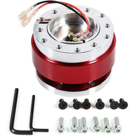 DONTODENT Lenkradnabenadapter, Universal-6-Loch-Kugelbolzen-Lenkrad-Schnellspanner-Nabenadapter-Kit, Für Die Meisten Aftermarket-Lenkräder Und -Kits (rot) 3 DONTODENT Lenkradnabenadapter, Universal-6-Loch-Kugelbolzen-Lenkrad-Schnellspanner-Nabenadapter-Kit, Für Die Meisten Aftermarket-Lenkräder Und -Kits (rot)