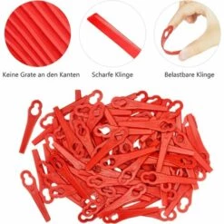 LITZEE 100 Stück Rotes Ersatzmesserset, Mähmesser Kunststoff-Ersatzmesser, Mäherzubehör Für Akku-Rasenmäher Mit Kunststoffmessern -Angebote Rasenmäher & Zubehör Store 60995584 4