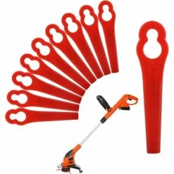 LITZEE 60-teiliges Rotes Ersatzmesserset, Mähmesser-Kunststoff-Ersatzmesser, Mäherzubehör Für Akku-Rasenmäher Mit Kunststoffmessern