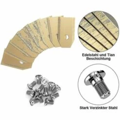 THSINDE 30 Stück Titan-Messerklinge Für Husqvarna Automower, Gardena, Meec Silver