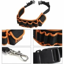 BEARSU Werkzeuggürtel Mit Mehreren Taschen, Verstellbarer Gürtel, Werkzeugschlitz, Schraubendreher, Tragetasche, Reparaturtaschen -Angebote Rasenmäher & Zubehör Store 61085228 5