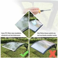 UISEBRT Carport Für Mähroboter, Garage Für Rasenmäher Roboter, Polycarbonat Regenschutz Sonnenschutz Pultvordach Dach Haustürvordach -Angebote Rasenmäher & Zubehör Store 61240933 3