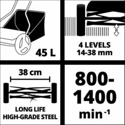 Einhell Akku-Spindelmäher GE-HM 18/38 Li-Solo + 2,5 AH Starterkit -Angebote Rasenmäher & Zubehör Store 63927193 5
