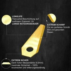 Dontodent 18 Lames En Titane Pour Tondeuses-robots Indego De Bosch - Lame De Tonte Adaptée à Toutes Les Tondeuses-robots Bosch, S400, S350, S500,Superma,or -Angebote Rasenmäher & Zubehör Store 64177833 3