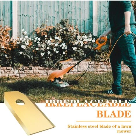 MINKUROW BCC 45 X Titan-Ersatzmesser Für Alle Rasenmäher, Strapazierfähig (35 X 18 X 0,75 Mm), Goldfarben, Mit Schrauben 6 MINKUROW BCC 45 X Titan-Ersatzmesser Für Alle Rasenmäher, Strapazierfähig (35 X 18 X 0,75 Mm), Goldfarben, Mit Schrauben – Bild 4