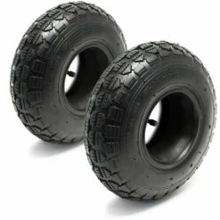 WILTEC 2xReifenmantel 2xSchlauch Für Aufsitzmäher/Rasentraktor 11x4.00-4 4PR Winkelventil