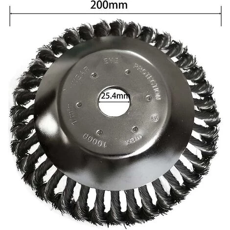DONTODENT Unkrautbürstenkopf Mit Kontermutter Für Freischneider, Universal-Stahldraht-Unkrautablage, Graskopf-Mangan-Radbürsten-Ersatzteile, 200 X 25,4 Mm 5 DONTODENT Unkrautbürstenkopf Mit Kontermutter Für Freischneider, Universal-Stahldraht-Unkrautablage, Graskopf-Mangan-Radbürsten-Ersatzteile, 200 X 25,4 Mm – Bild 3