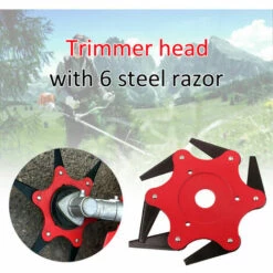 THSINDE Mähmesser Rasenmäher Schneidkopf Garten 6 Stahlmesser Rasierer Mäher Ersatz Trimmerkopf, Rot -Angebote Rasenmäher & Zubehör Store 65393485 3