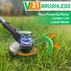 LIFCAUSAL Kabelloser Weed Eater Rasentrimmer, 3-in-1-Leichtrasenmäher Und Kantenschneider Mit 3 Arten Von Klingen, 21 V 2 Ah Li-Ion-Akku Für Garten Und Hof (Blau) EU-Stecker -Angebote Rasenmäher & Zubehör Store 65679982 5