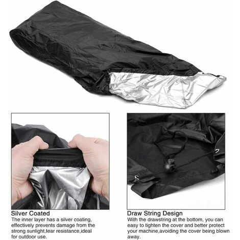 THSINDE Rasenmäherabdeckung, 190T Rasenmäherabdeckung Mit Kordelzug Und Aufbewahrungstasche Für Den Innen- Und Außenbereich, Wasserdicht, Staubdicht, UV-beständig, 187,96 X 99 X 63,5 Cm 5 THSINDE Rasenmäherabdeckung, 190T Rasenmäherabdeckung Mit Kordelzug Und Aufbewahrungstasche Für Den Innen- Und Außenbereich, Wasserdicht, Staubdicht, UV-beständig, 187,96 X 99 X 63,5 Cm – Bild 3
