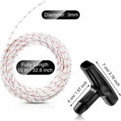 PERLE RARE Recoil Starterschnur 10 M 3,0 Mm Zugschnur Mit 3-teiligem Startergriff Für Rasenmäher-Teile Kettensägen-Trimmer-Freischneider-Motor -Angebote Rasenmäher & Zubehör Store 66336140 2