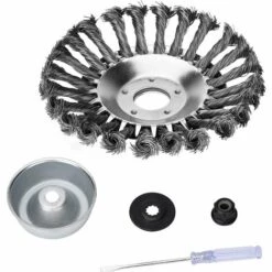 PERLE RARE 15,2 Cm Unkrautbürstenkopf Für Freischneider, Rasenwerkzeuge, 150 X 25,4 Mm Runde Unkrautbürste Mit Volldrahträdern Für Die Gartenwirtschaft (15,2 Cm Zubehör-Kit)