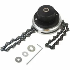 LIFCAUSAL Trimmerkopf Mit Spiralketten-Schneidklinge Outdoor-Rasenmäherkopf Stahl-Trimmerkopf-Eater-Werkzeug Für Rasenmäher-Ersatz Mit Geraden Wellen