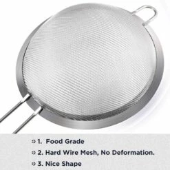 MONLY Upgrade Feines Edelstahl-Drahtgeflecht-Küchensieb-Set Mit Rand – 7, 12 Und 18 Cm, Mehlsieb Zum Backen, Spülmaschinenfest -Angebote Rasenmäher & Zubehör Store 67668039 3