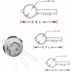 MONLY Upgrade Feines Edelstahl-Drahtgeflecht-Küchensieb-Set Mit Rand – 7, 12 Und 18 Cm, Mehlsieb Zum Backen, Spülmaschinenfest -Angebote Rasenmäher & Zubehör Store 67668039 5